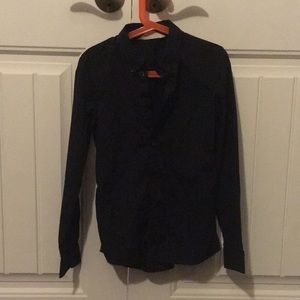 h&m black button down shirt for boy 8-9